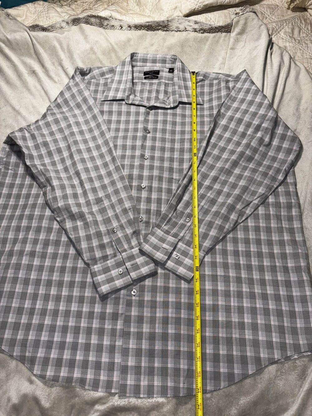 Shaquille O'Neal Shirt Mens XLG Big Fit Gray Geometric Button Up Cool 19 34/35